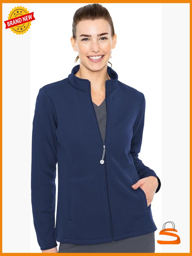 Performance Fleece Scrub Jacket With 4 Pockets 2-Way Stretch